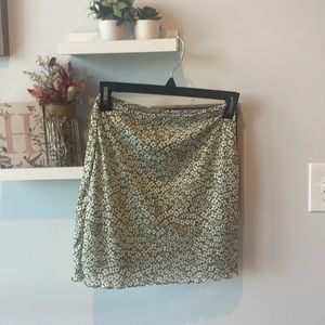SHEIN XS green floral skirt